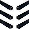 Coavoo 6-Pack Black Powder-Coated Aluminum Square Tubes, 50 x 50 x 1.2 mm, 1260 mm Long view 1
