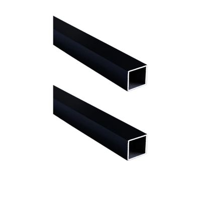 Coavoo 2-Pack Black Powder-Coated Aluminum Square Tubes, 25 x 25 x 2 mm, 470 mm Long