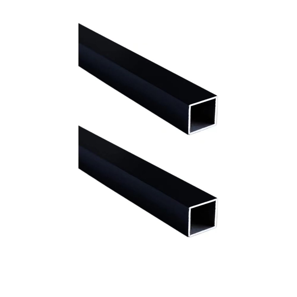 Coavoo 2-Pack Black Powder-Coated Aluminum Square Tubes, 25 x 25 x 2 mm, 470 mm Long