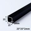 Coavoo 2-Pack Black Powder-Coated Aluminum Square Tubes, 25 x 25 x 2 mm, 470 mm Long view 2