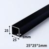 Coavoo 6-Pack Black Powder-Coated Aluminum Square Tubes, 25 x 25 x 1 mm, 1520 mm Long view 2