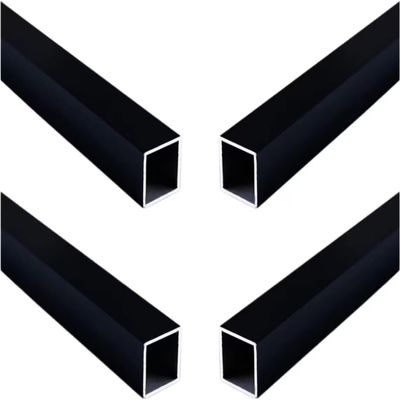 Coavoo 4-Pack Black Powder-Coated Aluminum Square Tubes, 12 x 12 x 1 mm, 1140 mm Long