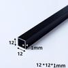 Coavoo 4-Pack Black Powder-Coated Aluminum Square Tubes, 12 x 12 x 1 mm, 1140 mm Long view 2