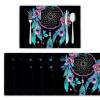 Creative Dream Catcher Premium Cotton and Linen Placemats, Feathers and Flowers, 6-Piece Set, 30 x 45 cm view 1