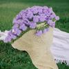 DAO-UPPSE Crocheted Flower Bouquet Blanket, Handmade Rose Throw, Convertible Soft Knit Blanket, Finished Purple view 1