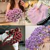DAO-UPPSE Crocheted Flower Bouquet Blanket, Handmade Rose Throw, Convertible Soft Knit Blanket, Finished Purple view 2