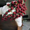 DAO-UPPSE Crocheted Flower Bouquet Blanket, Handmade Rose Throw, Convertible Soft Knit Blanket, Finished Purple view 3