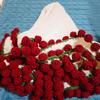 DAO-UPPSE Crocheted Flower Bouquet Blanket, Handmade Rose Throw, Convertible Soft Knit Blanket, Finished Purple view 4