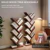 Zdlopteron Solid Wood Tree Bookshelf, 5-Tier, Walnut Color view 2