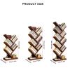 Zdlopteron Solid Wood Tree Bookshelf, 5-Tier, Walnut Color view 3