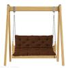 Outdoor Bench Cushion, 3-Seat Garden Swing Cushion with Backrest, Replacement Cushion for Porch and Patio Furniture, Two-Seater, Wooden Bench Pad, Brown, 120 x 100 x 8 cm view 1