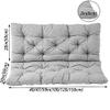 Outdoor Bench Cushion, 3-Seat Garden Swing Cushion with Backrest, Replacement Cushion for Porch and Patio Furniture, Two-Seater, Wooden Bench Pad, Brown, 120 x 100 x 8 cm view 2