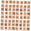 HOMSFOU 4 Sets Children's Wooden Stamps, Number, Birthday, Personalized, Journaling, Name and Flower Stamps, 16 Pieces Each view 1