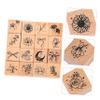 HOMSFOU 4 Sets Children's Wooden Stamps, Number, Birthday, Personalized, Journaling, Name and Flower Stamps, 16 Pieces Each view 2