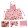 HEMOTON Women's Floral Garden Apron, Adjustable Cotton, Double Pockets, Pink view 2