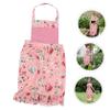 HEMOTON Women's Floral Garden Apron, Adjustable Cotton, Double Pockets, Pink view 3