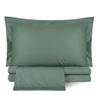 Solid Cotton Sateen Bedding Set - Forest Green, 2 Pillowcases view 2