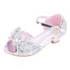 Girls' Pink Princess Shoes, Glitter Cosplay Dress Shoes, Sizes 26–37 view 1