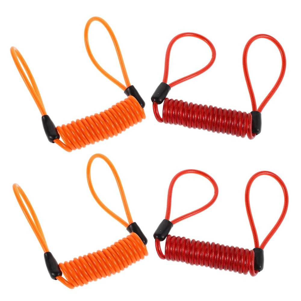 BESTonZON 4-Pack PVC Bicycle Reminder Cables for Disc Brake Locks, Portable and Versatile for Bicycles and Scooters