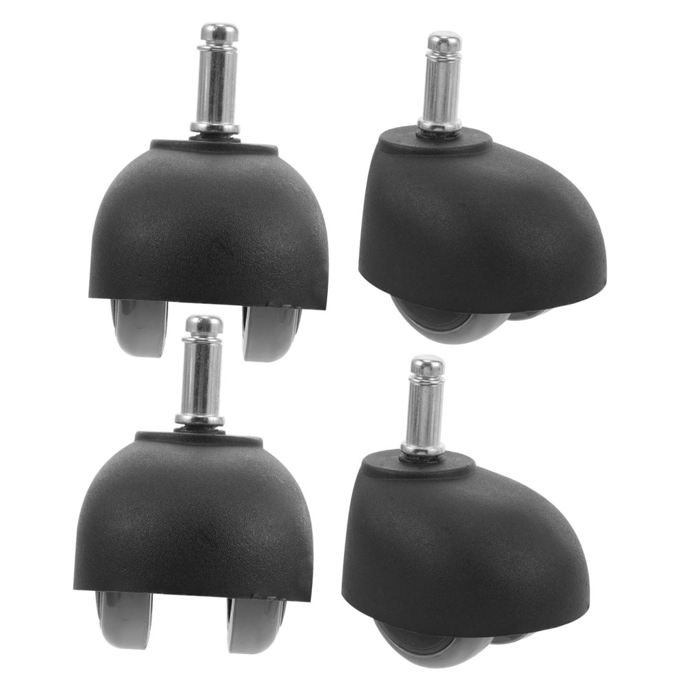 Nylon Swivel Casters, 4-Pack, Black, for Office Chairs and Furniture