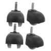 Nylon Swivel Casters, 4-Pack, Black, for Office Chairs and Furniture view 1