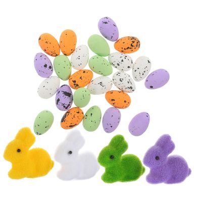 KAILIKETIY 28-Piece Foam Easter Egg and Bunny Set