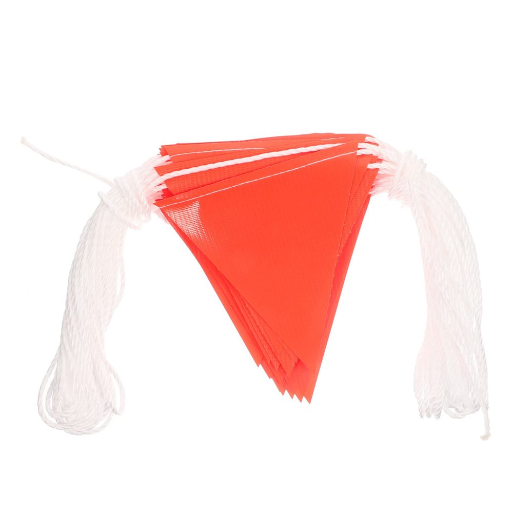 1 Chain of Red Construction Warning Flags, PVC and Nylon