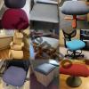 Stretch Jacquard Ottoman and Footstool Cover with Elastic Bottom view 3