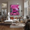 Diamond Painting for Adults, Train with Cherry Blossoms, 5D DIY Crystal Art, 40 x 55 cm view 3