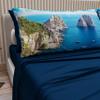 PETTI Artigiani Italiani Double Bedding Set, Cotton with Digital-Print Pillowcases, Capri Night Blue, 100% Made in Italy view 1