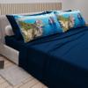 PETTI Artigiani Italiani Double Bedding Set, Cotton with Digital-Print Pillowcases, Capri Night Blue, 100% Made in Italy view 2
