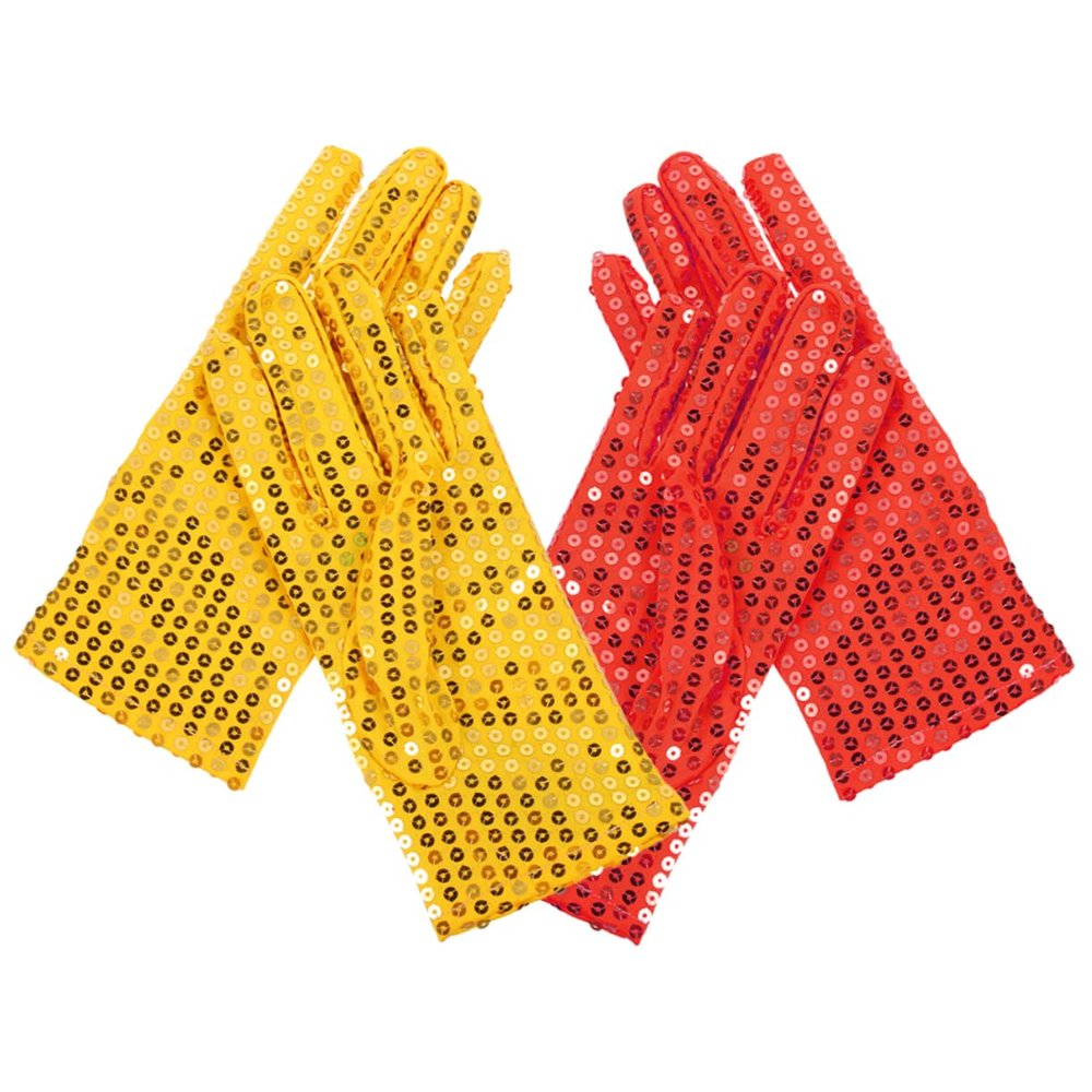 Healeved 2 Pairs of Glitter Sequin Gloves for Dance, Stage Performances, Costume Parties, Adults