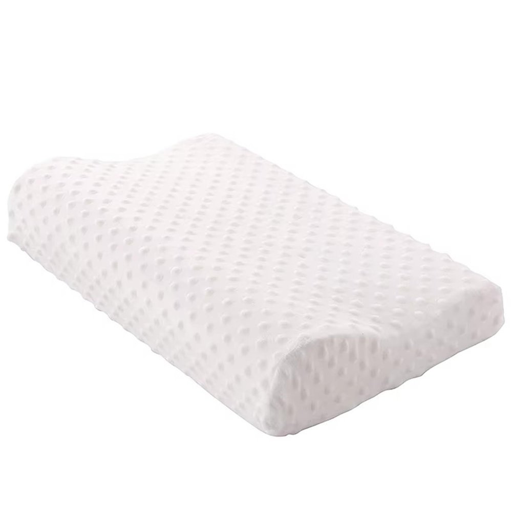 1 x Soft and Supportive White Pillow, Rectangular Memory Foam Neck Pillow for Home Use