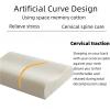 1 x Soft and Supportive White Pillow, Rectangular Memory Foam Neck Pillow for Home Use view 4
