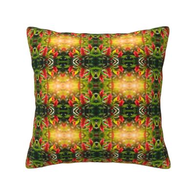 Safflower Green Leaf Home Brilliant Decorative Pillow Cover, Soft Polyester, Square, for Couch Decor