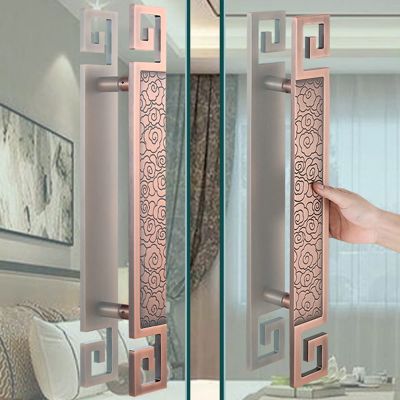Industrial Door Pull Handle for Wood, Glass, and Metal Doors, Double-Sided Heavy-Duty Pull for Sliding Doors and Garden Sheds (Pink, 60 cm/23.6 in x 36 cm/14.2 in)