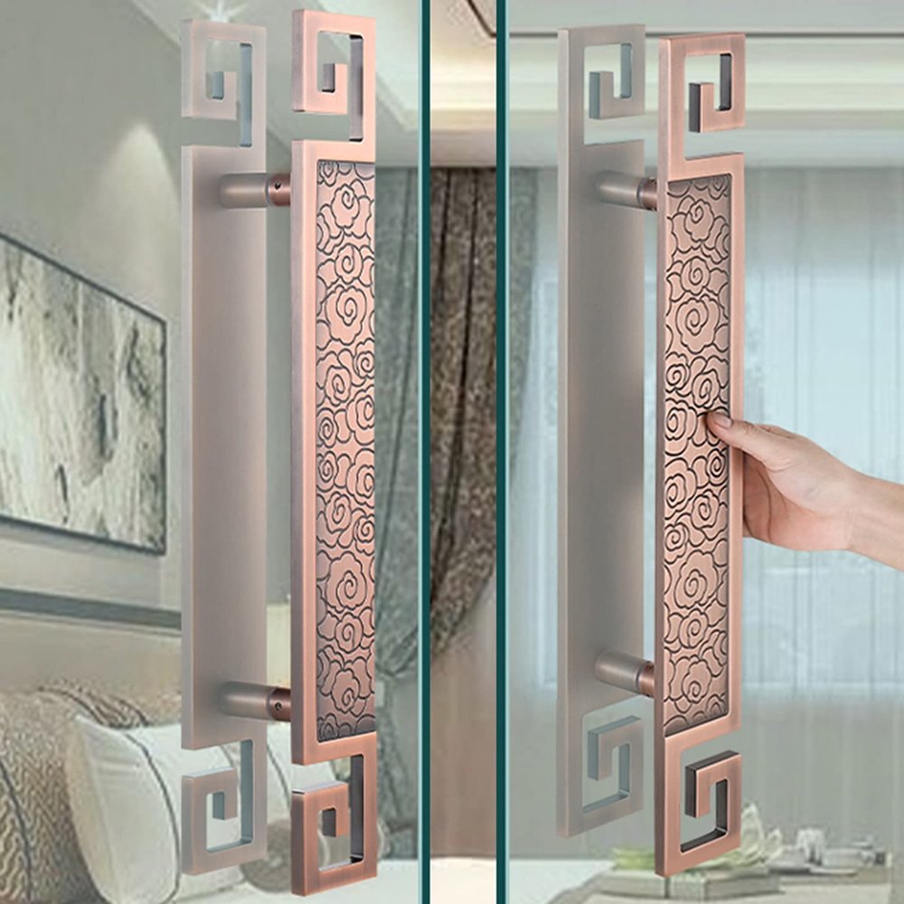 Industrial Door Pull Handle for Wood, Glass, and Metal Doors, Double-Sided Heavy-Duty Pull for Sliding Doors and Garden Sheds (Pink, 60 cm/23.6 in x 36 cm/14.2 in)