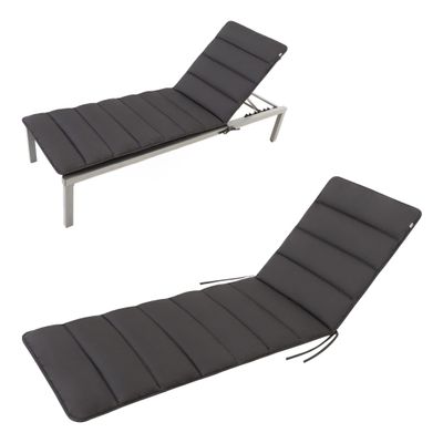 HAVE A SEAT Living Flair Sun Lounger Cushion, 200 x 70 cm – Soft, Thin, Universal, Weatherproof, Washable up to 95°C – Made in Germany (Gray/Anthracite)