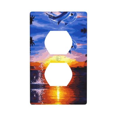 ZhaoYuGoods Elegant Dolphin Duplex Outlet Covers, Premium Standard-Size Wall Plates for Home and Office