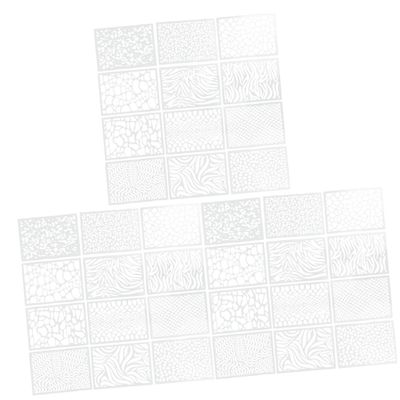 HOMSFOU 3 Sets Doodle Decorative Painting Stencils, Geometric Drawing Templates, 12 Pieces × 3