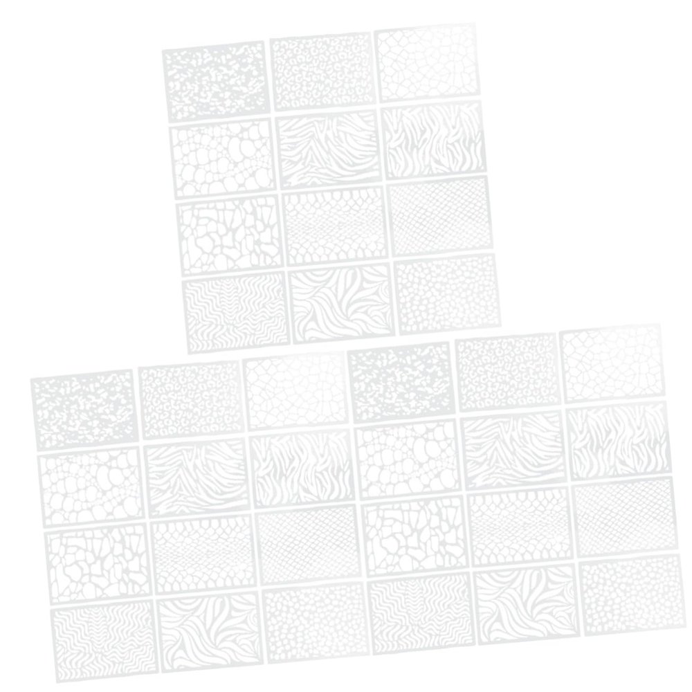 HOMSFOU 3 Sets Doodle Decorative Painting Stencils, Geometric Drawing Templates, 12 Pieces × 3