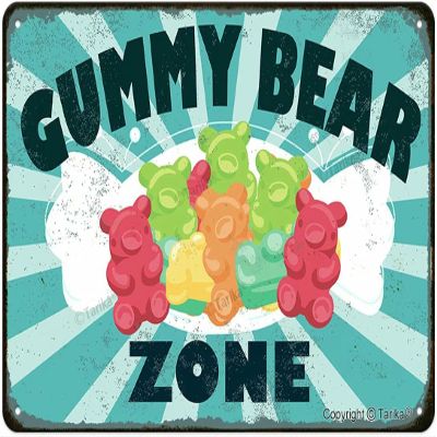 Gummy Bear Zone Vintage Tin Sign Wall Decor