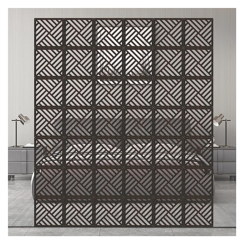 Waterproof Wood-Plastic Hanging Room Dividers for Elegant Home and Office Decor (Black, 60 Pcs)