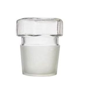 3-Piece Hexagonal Transparent Borosilicate Glass Stopper Set, Joint 10-19