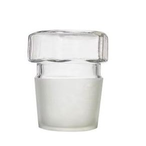 3-Piece Hexagonal Transparent Borosilicate Glass Stopper Set, Joint 10-19
