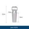3-Piece Hexagonal Transparent Borosilicate Glass Stopper Set, Joint 10-19 view 3