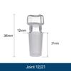 3-Piece Hexagonal Transparent Borosilicate Glass Stopper Set, Joint 10-19 view 4