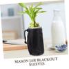 Toddmomy 12-Pc. Black Mason Jar Blackout Sleeves with Drawstrings for Hydroponics and Sprouting view 3