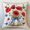 WallustrioaW Red Daisies in Vase Latch Hook Pillow Cover Kit, 43 x 43 cm view 1