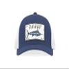 Bajo Flat-Brim Fishing Hat - Marine Art Snapback Trucker Cap with Embroidered Ocean Design view 1
